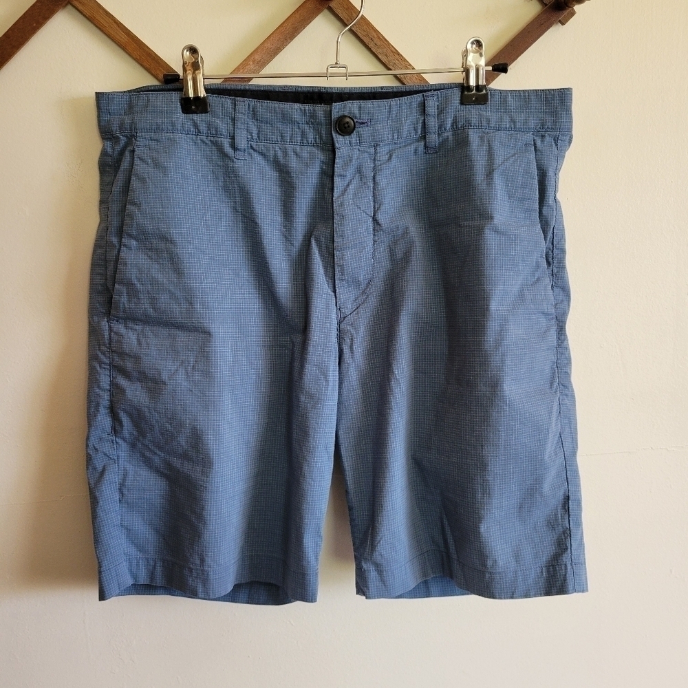 Theory Men's Shorts Lightweight Blue Plaid Small 32